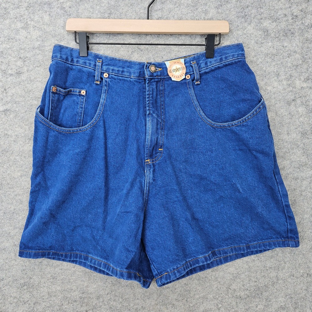 NEW Venezia Denim Shorts Women 16 Blue High Waisted Scoop Pocket Vintage 90s USA